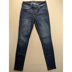Old Navy Jeans Women 4 Medium Dark Wash Mid Rise Rockstar Super Skinny Stretch